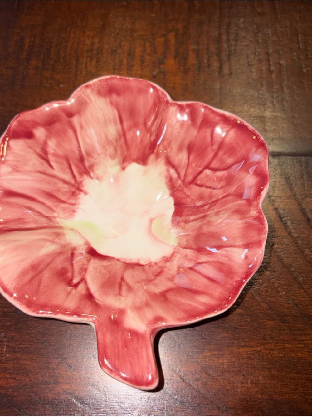 Pottery Barn Majolica Snack Bowl Flower Trinket Jewelry Dish